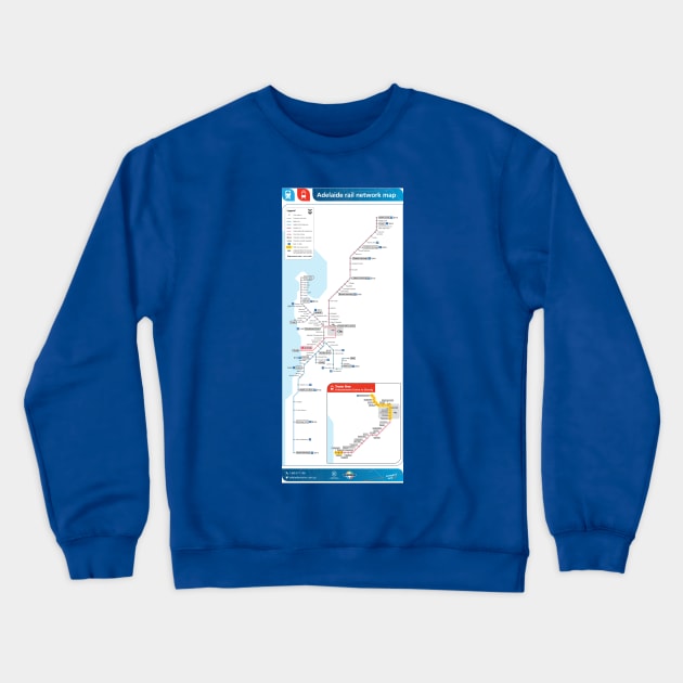 Adelaide - Australia - Rail Map - HD Crewneck Sweatshirt by Superfunky